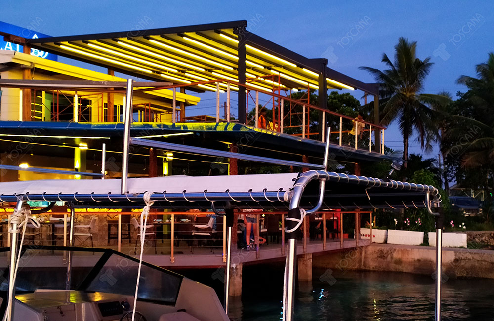 遮阳篷商业案例：帕劳伊莱来海滨餐厅