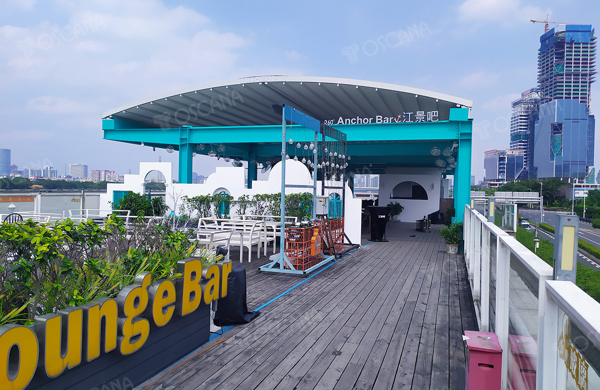 遮阳篷商业案例：广州江景码头餐吧（琶醍店）