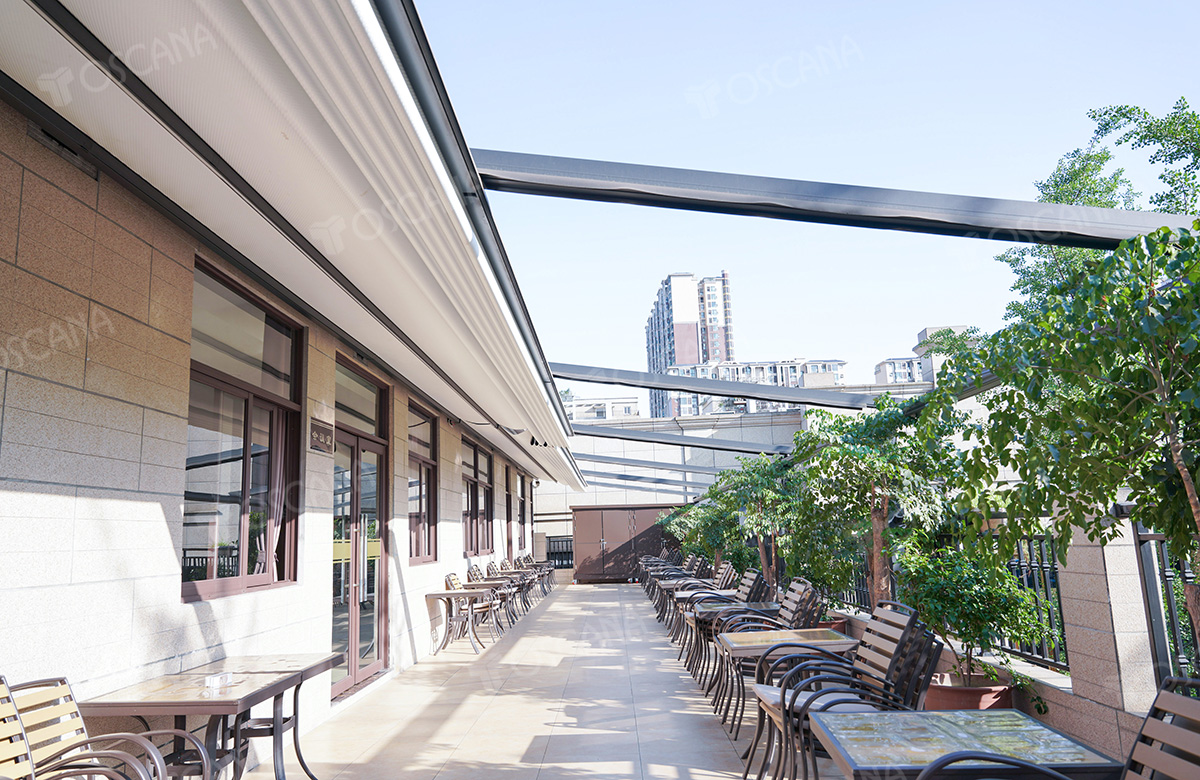 遮阳篷商业案例：成都月圆霖休闲庄