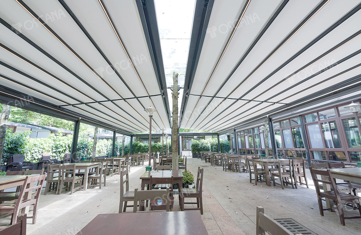 遮阳篷商业案例：成都月圆霖休闲庄