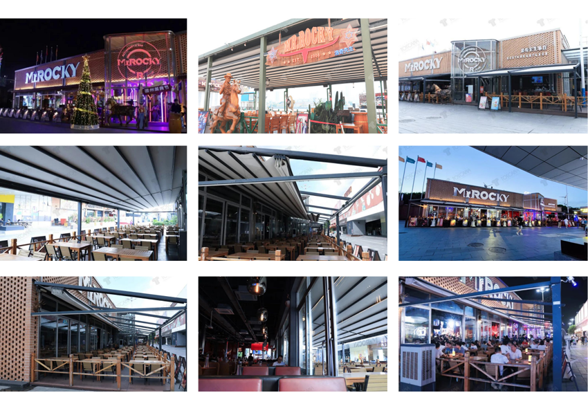 洛奇先生牛仔餐吧(五号停机坪店)室外电动轨道遮阳天篷